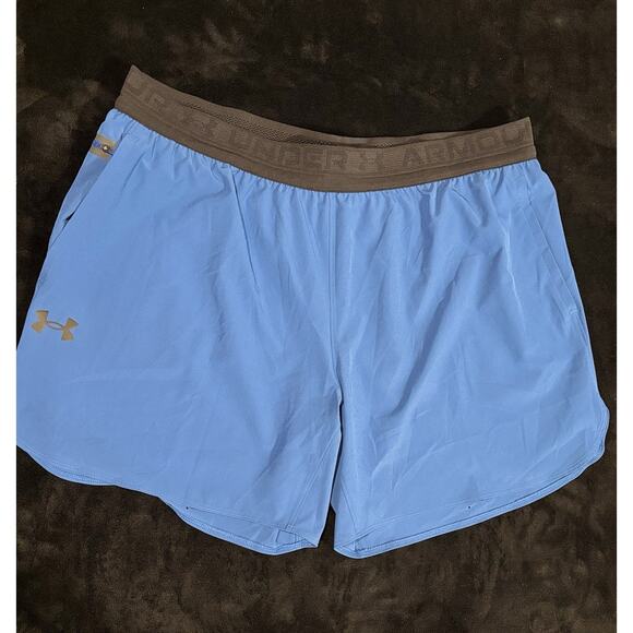 New Under Armour Men's 2XL Fitted Vanish Elite Zippered Athletic Shorts Blue NWT - Picture 1 of 6